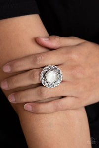 Gardenia Glow - White Ring - Paparazzi Accessories