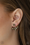 A Force To BEAM Reckoned With - Brass Post Earrings - Paparazzi Accessories