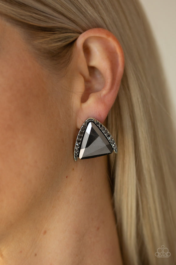 Exalted Elegance - Silver Post Earrings - Paparazzi Accessories