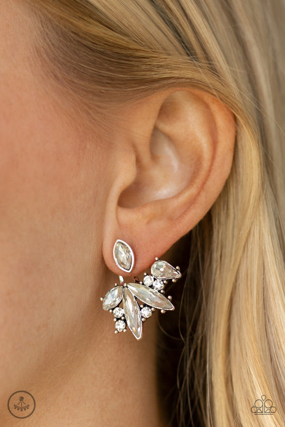 Deco Dynamite - White Post Earrings - Paparazzi Accessories