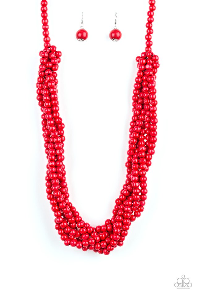 Tahiti Tropic - Red Necklace - Paparazzi Accessories – Bedazzle Me ...