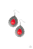 Mountain Mover - Red Earrings - Paparazzi Accessories