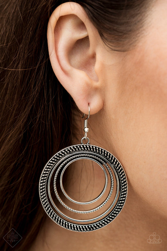 Totally Textured - Silver Earrings - Paparazzi Accessories