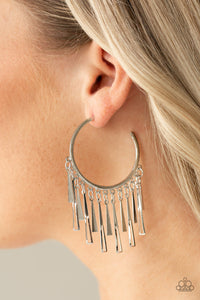 Bring The Noise - Silver Earrings - Paparazzi Accessories
