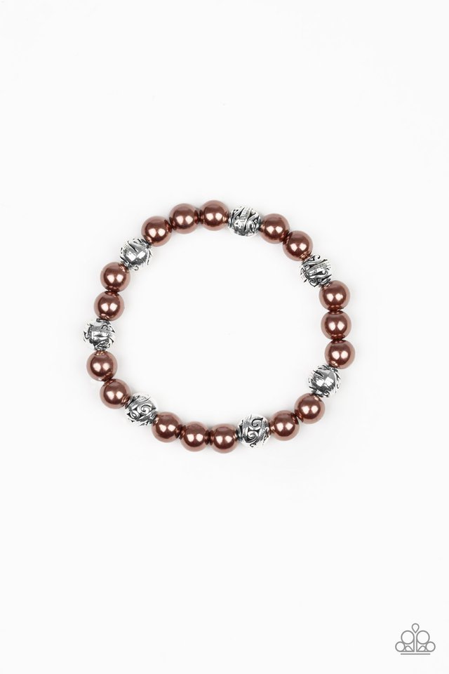 Poised For Perfection - Brown Bracelet - Paparazzi Accessories  Bedazzle  Me Pretty Mobile Fashion Boutique