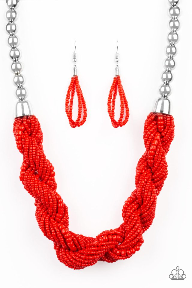 Savannah Surfin - Red Necklace - Paparazzi Accessories – Bedazzle Me ...