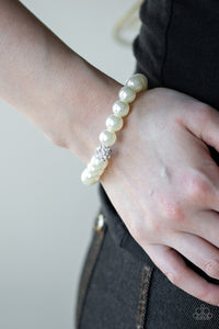 POSHing Your Luck - White Bracelet - Paparazzi Accessories