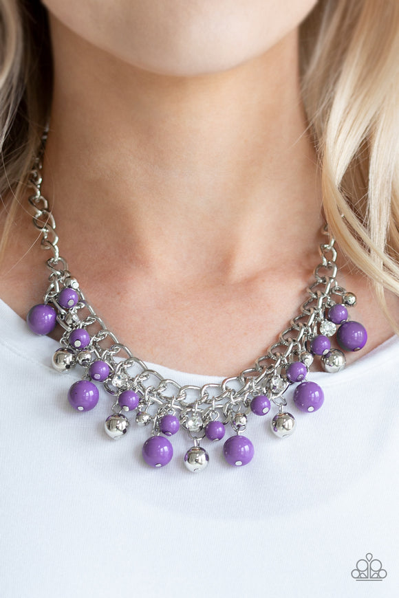 Purple and silver paparazzi necklace Clearance