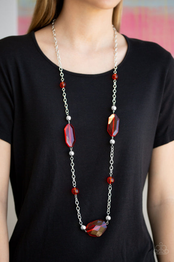 Crystal Charm - Red Necklace - Paparazzi Accessories