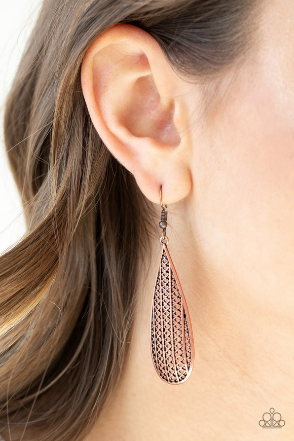 Terra Tears - Copper Earrings - Paparazzi Accessories