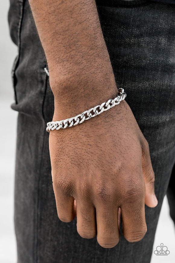 Take It To The Bank - Silver Mens Bracelet - Paparazzi Accessories