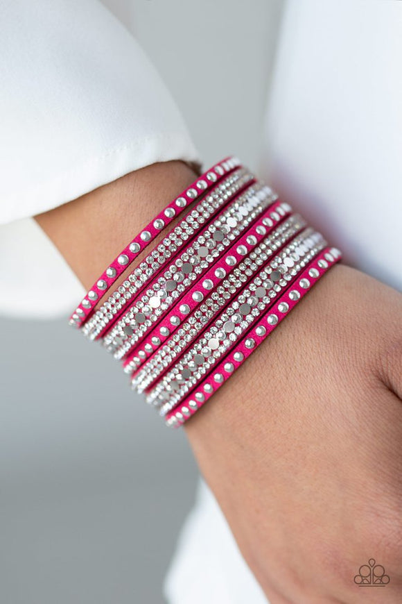 all-hustle-and-hairspray-pink-bracelet-paparazzi-accessories