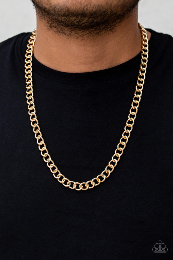 Full Court - Gold Mens Necklace - Paparazzi Accessories