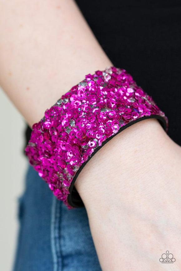 starry-sequins-pink-bracelet-paparazzi-accessories