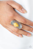 southern-sage-yellow-ring-paparazzi-accessories