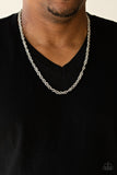 Lightweight Division - Silver Mens Necklace - Paparazzi Accessories