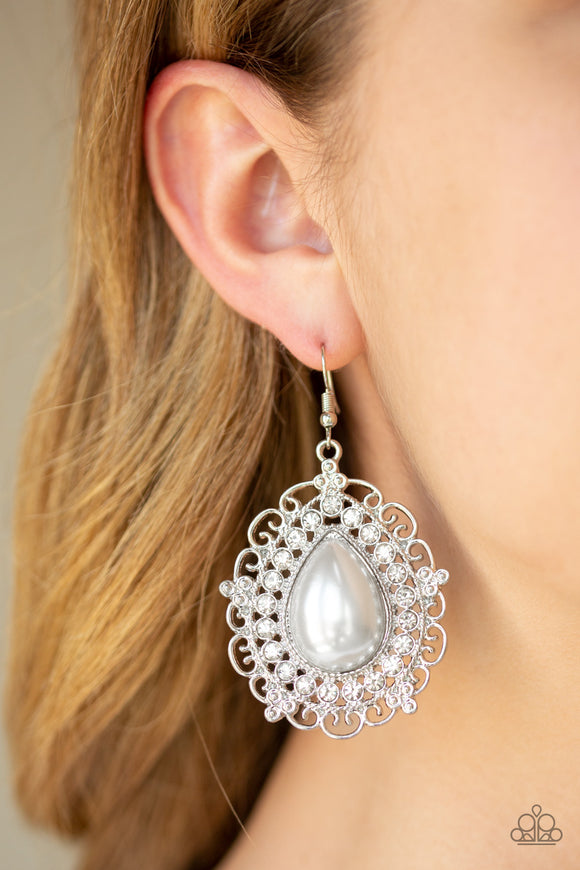Incredibly Celebrity - White Earrings - Paparazzi Accessories