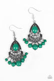 Floating On HEIR - Green Earrings - Paparazzi Accessories