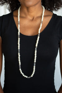 Girls Have More FUNDS - White Necklace - Paparazzi Accessories