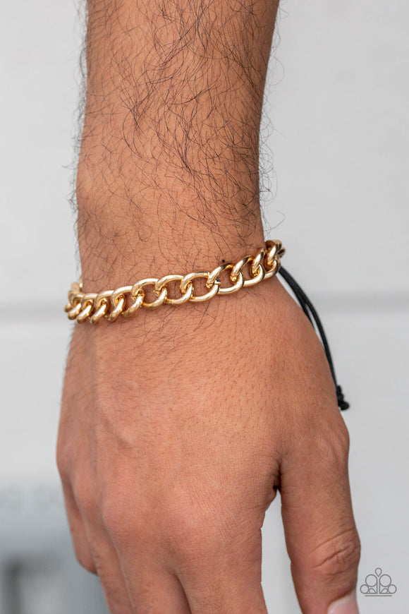 Sideline - Gold Mens Bracelet - Paparazzi Accessories