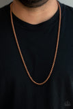 Jump Street - Copper Mens Necklace - Paparazzi Accessories