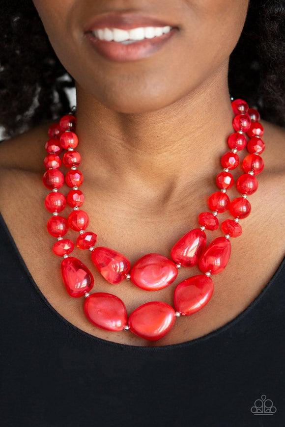 beach-glam-red-necklace-paparazzi-accessories