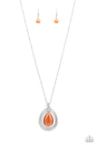 GLOW and Tell - Orange Necklace - Paparazzi Accessories