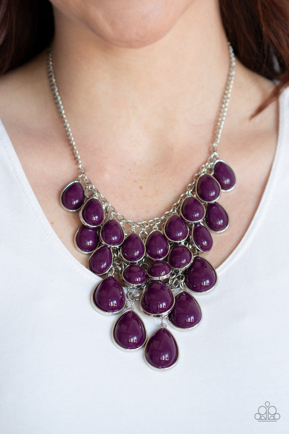 Shop Til You TEARDROP - Purple Necklace - Paparazzi Accessories