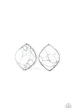 marble-marvel-white-post earrings-paparazzi-accessories