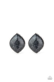 marble-marvel-black-post earrings-paparazzi-accessories