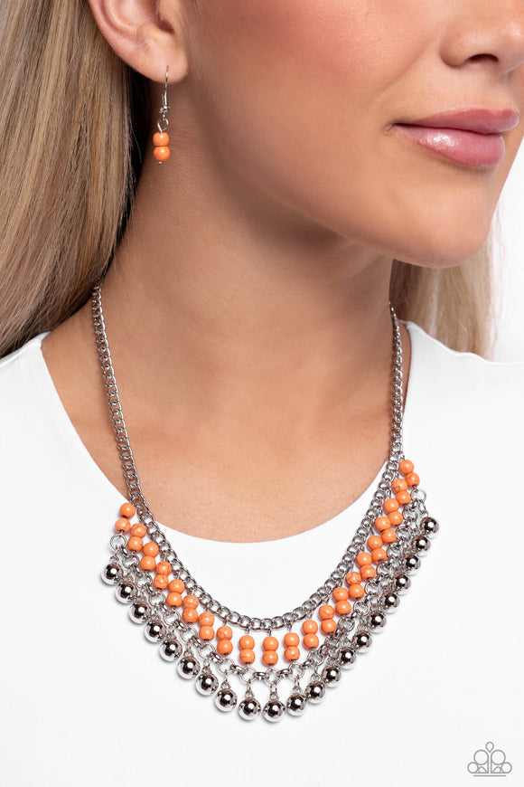 Beaded Bliss - Orange Necklace - Paparazzi Accessories
