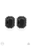 Glitter Enthusiast - Black Clip-On Earrings - Paparazzi Accessories