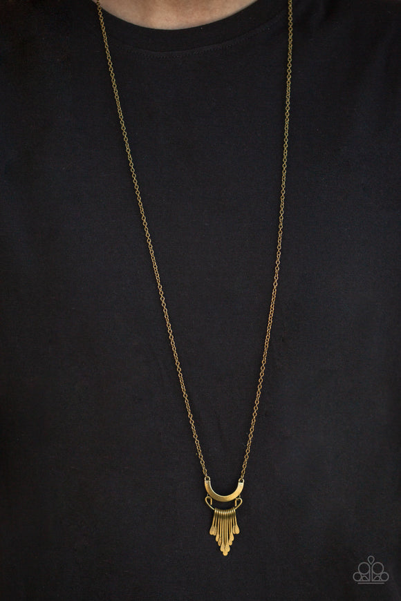 Trendsetting Trinket - Brass Necklace - Paparazzi Accessories
