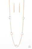 Teardrop Timelessness - Rose Gold Necklace - Paparazzi Accessories