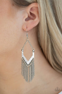 Unchained Fashion - Silver Earrings - Paparazzi Accessories