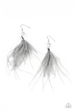 Feathered Flamboyance - Silver Earrings - Paparazzi Accessories