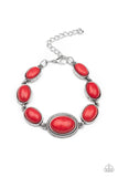 Serene Stonework - Red Bracelet - Paparazzi Accessories