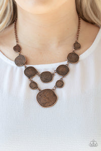 Metallic Patchwork - Copper Necklace - Paparazzi Accessories