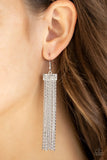 Twinkling Tapestry - White Earrings - Paparazzi Accessories