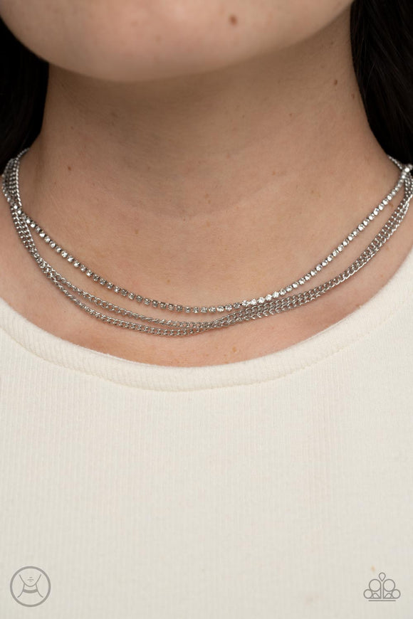 Glitzy Gusto - White Necklace - Paparazzi Accessories