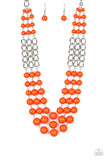 A La Vogue - Orange Necklace - Paparazzi Accessories