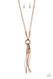 Tasseled Trinket - Copper Necklace - Paparazzi Accessories