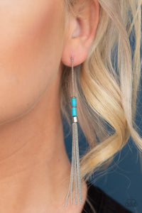 Windblown - Blue Post Earrings - Paparazzi Accessories