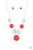 Bohemian Bombshell - Red Necklace - Paparazzi Accessories