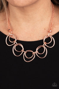 Asymmetrical Adornment - Copper Necklace - Paparazzi Accessories