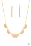 Fanned Out Fashion - Gold Necklace - Paparazzi Accessories