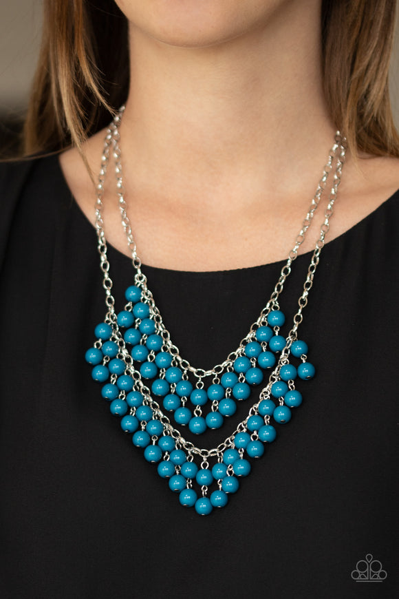 Bubbly Boardwalk - Blue Necklace - Paparazzi Accessories