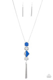 STRIPE Up a Conversation - Blue Necklace - Paparazzi Accessories