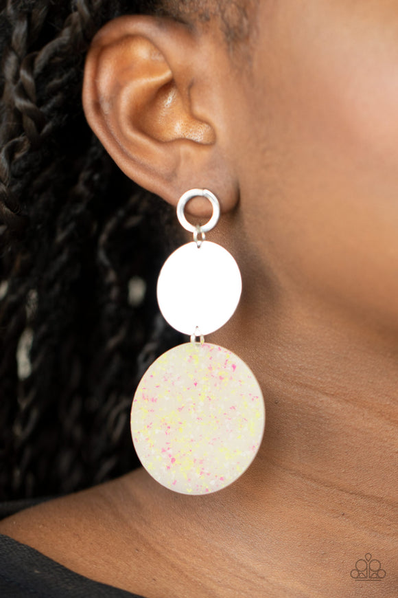 Beach Day Glow - Yellow Post Earrings - Paparazzi Accessories