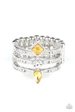 Triple Throne Twinkle - Yellow Ring - Paparazzi Accessories